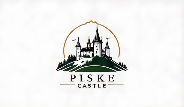 Photo a castle logo for castle castle castle in the center