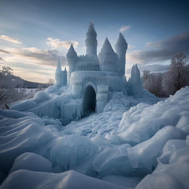 A castle made of ice and