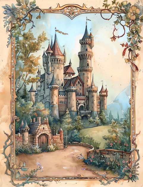 castle medival page Junk Journal