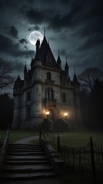 Photo a castle that is haunted