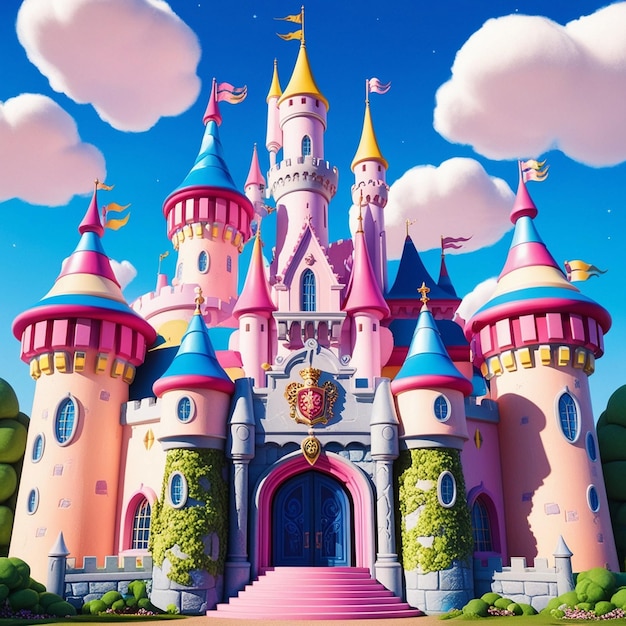 a castle with a castle on the top and the word princess on the front