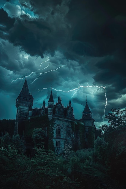 Castle with Lightning Bolt