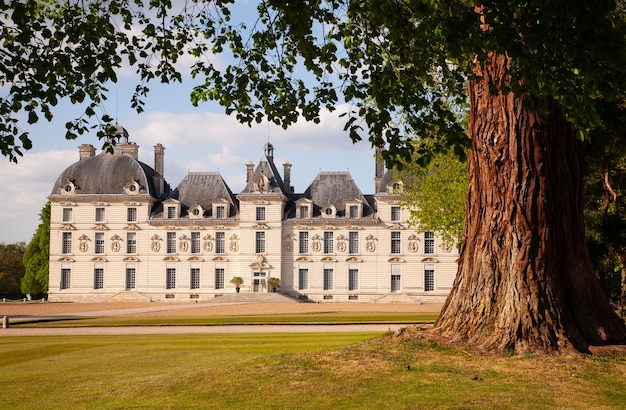 Castles of Loire valley - elegant Cheverny with beautiful park.