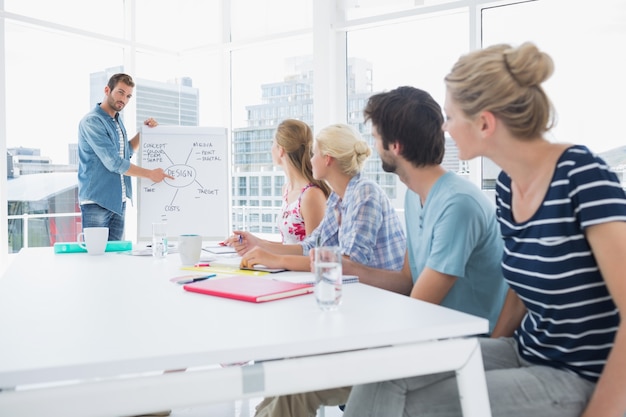 Casual business people in office at presentation