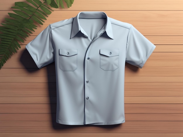 Casual Comfort ShortSleeve Camp Shirt Mockup in Stunning 3D Rendering