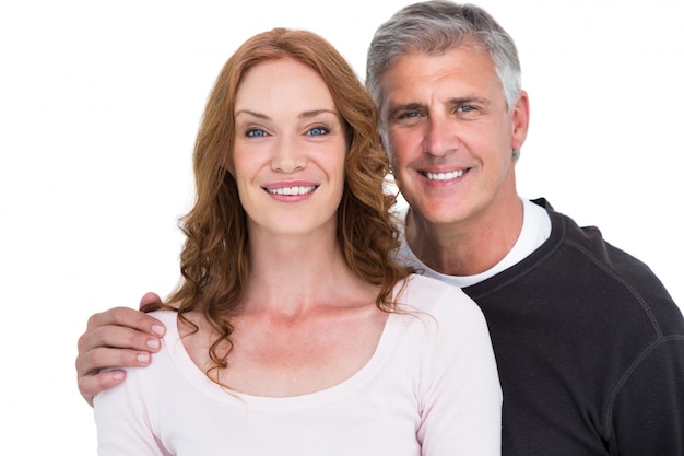 Casual couple smiling at camera