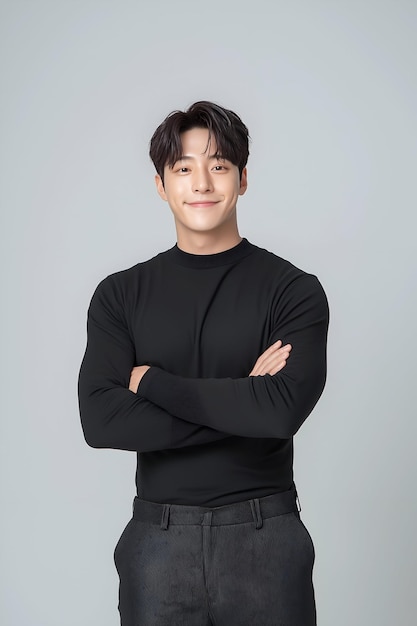 Casual Portrait of a Smiling Man in a Black Sweater