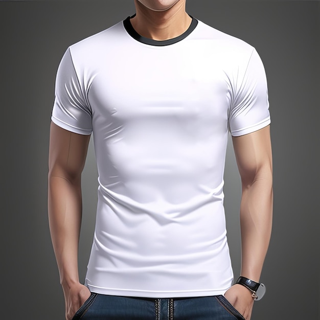 casual white mockup blank tshirt