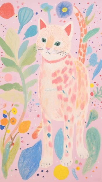 Photo cat art painting pattern