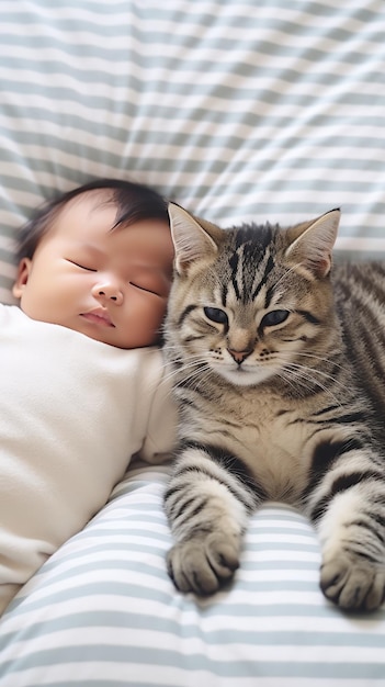 cat and baby