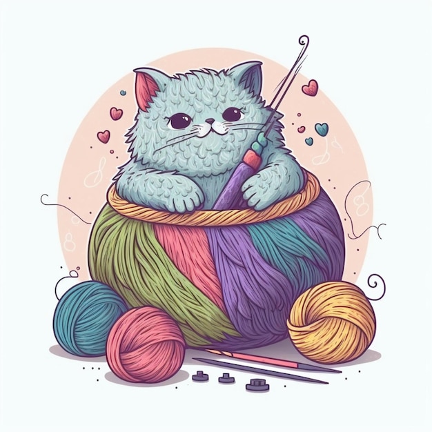 the cat and the ball of wool