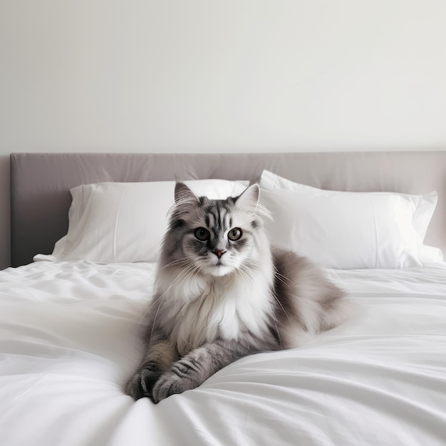 Cat on the bed