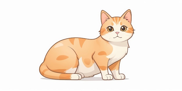 cat cartoon clipart white background