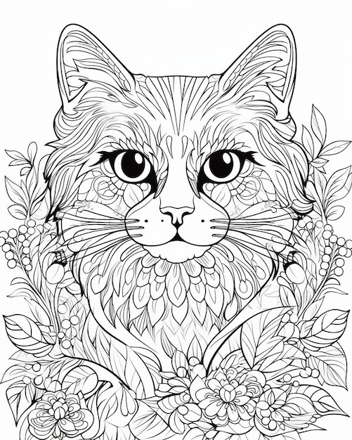 Photo cat coloring pages printable free