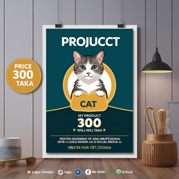 Cat Day Flyer Template AI image generator