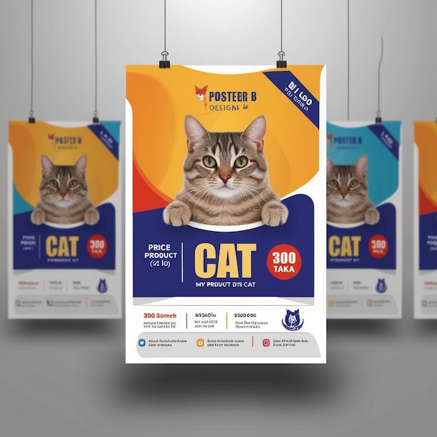 Cat Day Flyer Template AI image generator