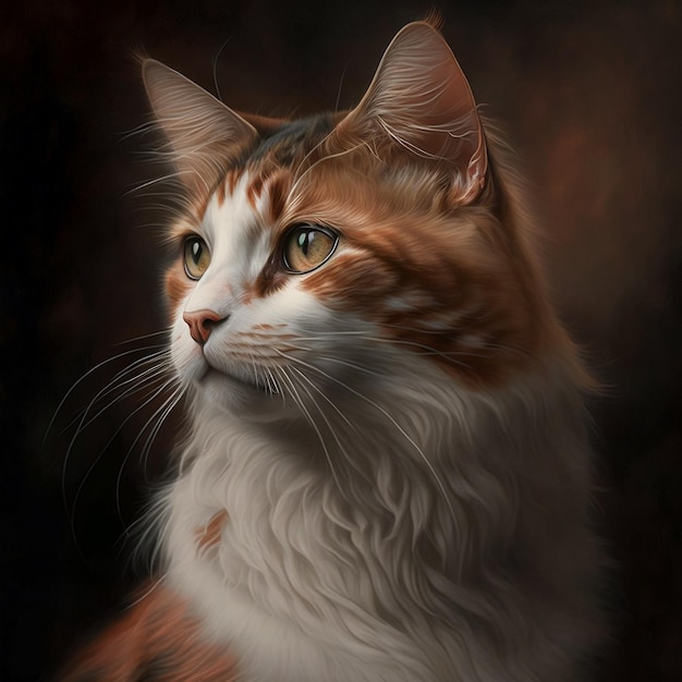 Cat digital studio portrait digital fine art