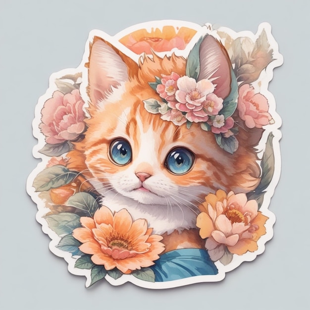 Cat Drawing Cat Sticker Cat Face Cute Cat Drawing Kitty Stickers Cute Cat Sticker Cute Cat Art Cute