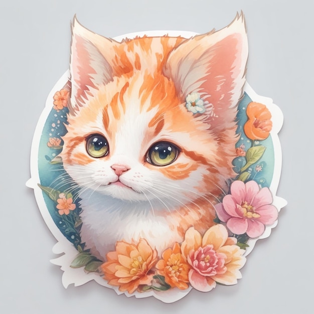 Cat Drawing Cat Sticker Cat Face Cute Cat Drawing Kitty Stickers Cute Cat Sticker Cute Cat Art Cute