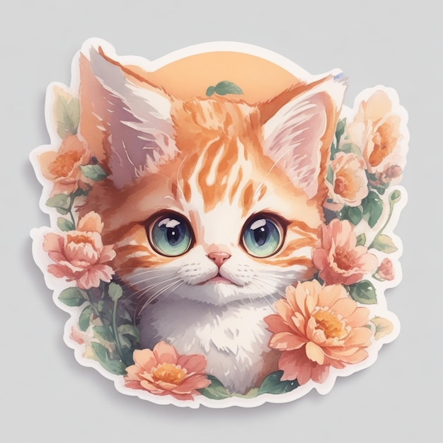 Cat Drawing Cat Sticker Cat Face Cute Cat Drawing Kitty Stickers Cute Cat Sticker Cute Cat Art Cute