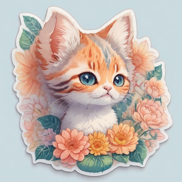 Cat Drawing Cat Sticker Cat Face Cute Cat Drawing Kitty Stickers Cute Cat Sticker Cute Cat Art Cute