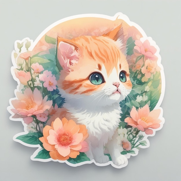 Cat Drawing Cat Sticker Cat Face Cute Cat Drawing Kitty Stickers Cute Cat Sticker Cute Cat Art Cute