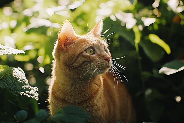 Cat in an enchanted forest glade