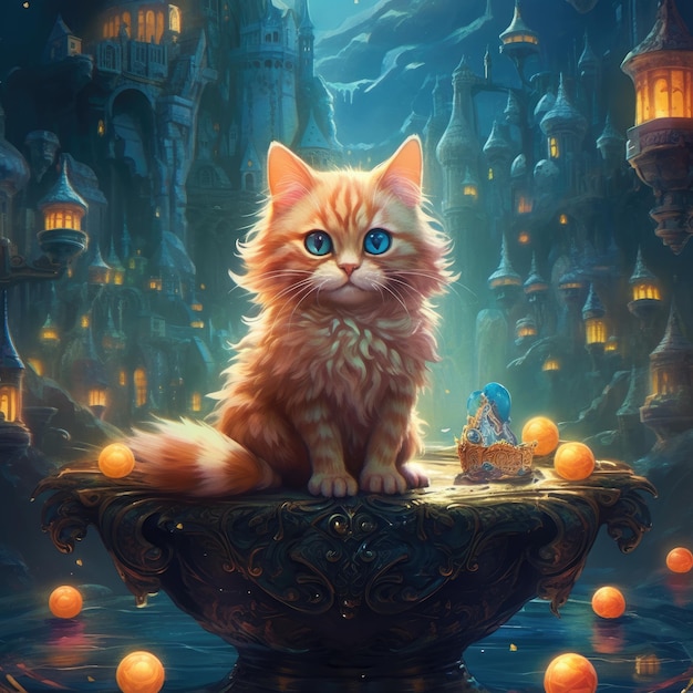 cat in fairy tale world