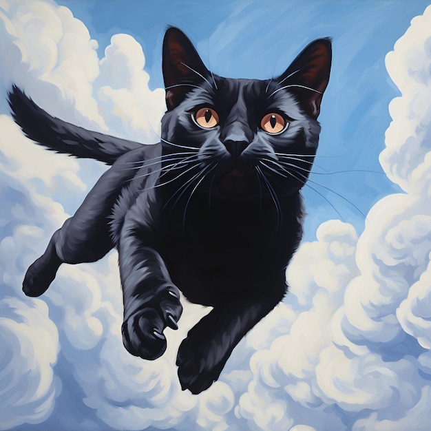 Cat flying in air or Cute Cat Falling from the Sky