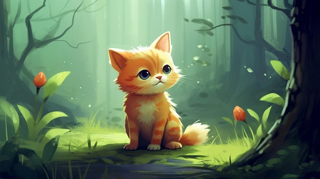 A cat in the forest