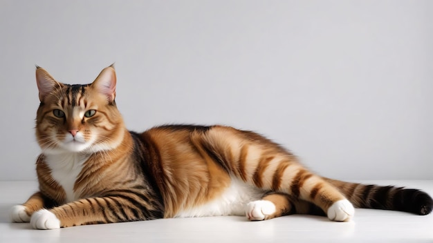 a cat is laying on the floor and looking at the camera