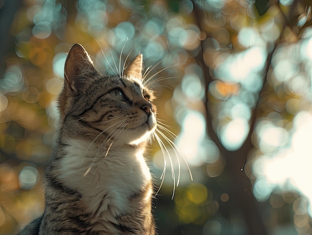 Cat isolated on summer background