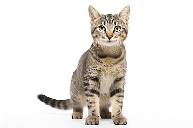 Cat Isolated on White Background Generative AI