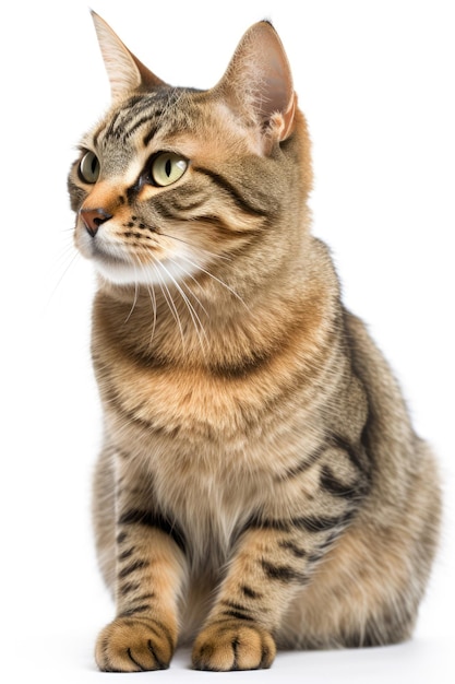 Cat isolated on white generative ai