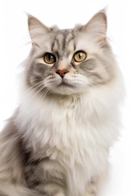 Cat isolated on white generative ai