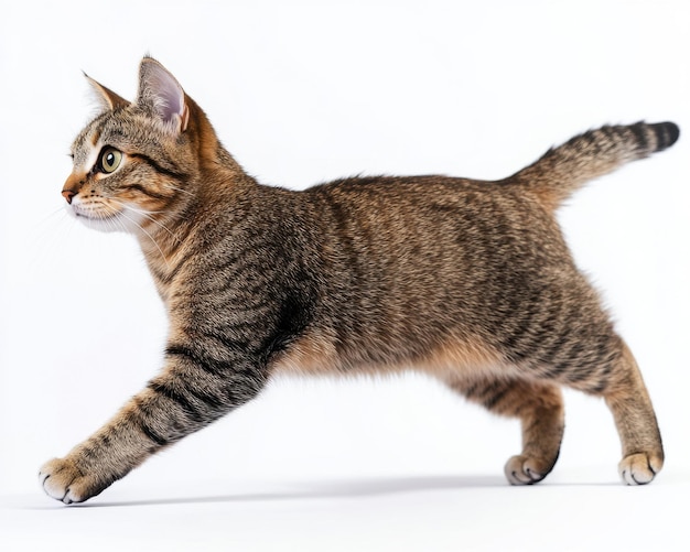 Cat kitten in motion pose transparent background