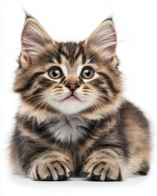 Cat kitten in motion pose transparent background