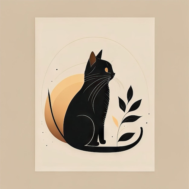 Cat minimalist illustration