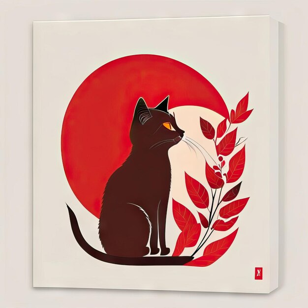 Cat minimalist illustration