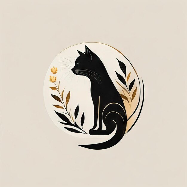 Cat minimalist illustration