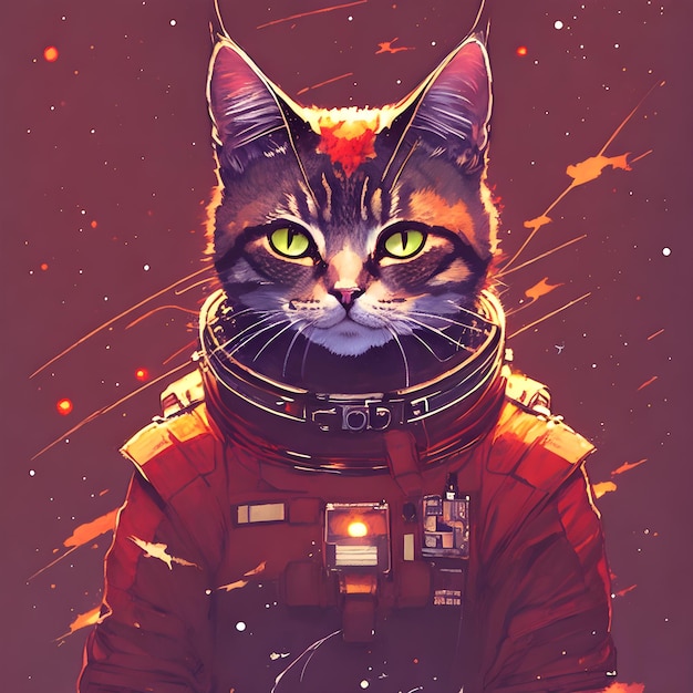 Cat on the moon Generative AI