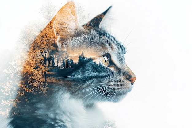 A Cat Nostalgic Gaze into Home and Nature