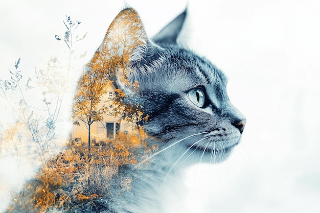 A Cat Nostalgic Gaze into Home and Nature