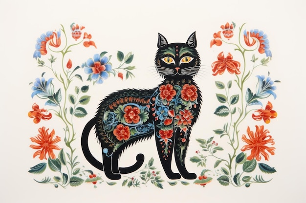 Cat painting pattern animal