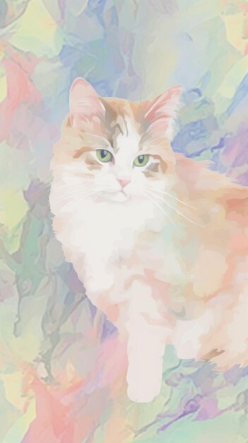 Cat pattern marble wallpaper painting animal mammal