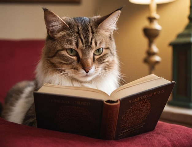 Cat reading