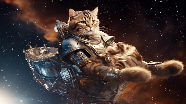 cat riding a horse in spaceGenerative AI