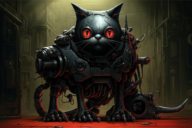 cat robot black