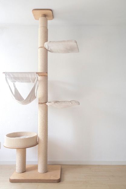 cat scratching post wall mounted in modern room for pet on white wall stylish decoration  cat owner