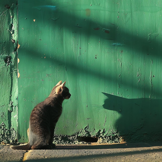 Cat Shadow as Silhouette Cast on Wall Playful and Dynamic Sh Creative Photo Of Elegant Background